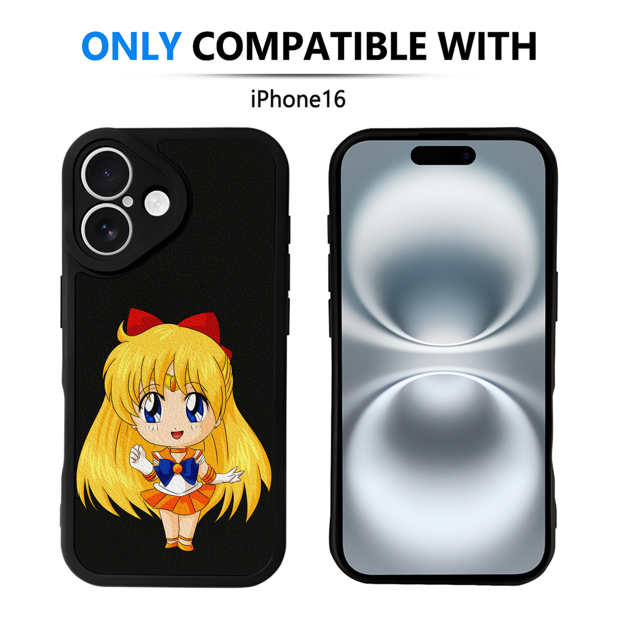 （画像用） 美少女戦士セーラームーン 愛野 美奈子 あいの みなこ Sailor Moon Aino Minako 【iPhone 16シリーズ対応】シリコンスマホケース（レザー調） 材質：シリコン
